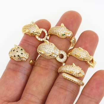 2023 Модные украшения Женские и Мужские Позолоченные кольца Голова Леопарда Безымянный палец Анилло