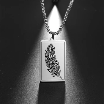 Dreamtimes, Винтажное ожерелье с подвеской из перьев Орлиного Когтя, Мужские ожерелья в стиле Бохо с античными листьями, длинные цепочки в виде коробочек, женские Летние украшения