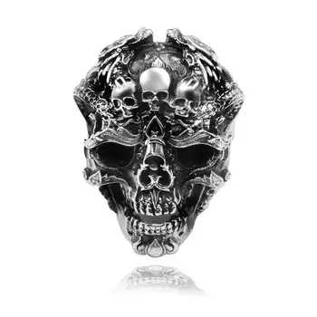 Кольцо с преувеличенным черепом SALONGFANG, мужское кольцо в готическом стиле в стиле Панк, Модные Металлические аксессуары, Размер ювелирных изделий для вечеринок