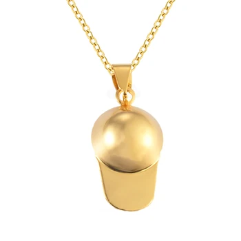 Ожерелье из нержавеющей стали для мужчин, Подвеска в виде колпачка золотого цвета, Металлическая цепочка в стиле хип-хоп, женские подарочные ювелирные изделия