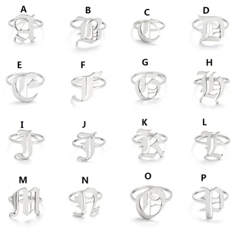 Новый Дизайн, Креативные Регулируемые Кольца Из Нержавеющей Стали, A-Z, 26 Букв, Начальное Имя, Кольцо для Женщин, Мужчин, Модные Украшения на День Рождения