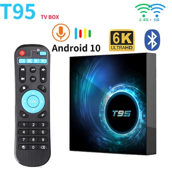 T95 tv box Android 10 Allwinner H616 3D Voice 4GB32GB 64GB HDR BT5.0 6k Медиаплеер 2.4G 5G Двойная Wifi смарт-приставка 2G16G