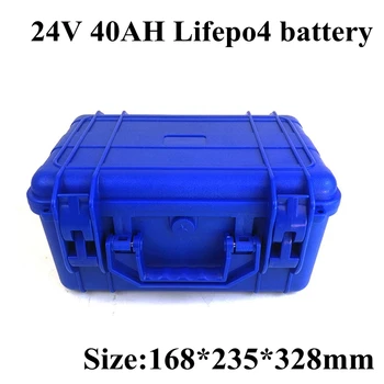 Литий-ионный аккумулятор LiFePO4 емкостью 24 В 40 Ач для солнечной системы, гольф-кара, скутера, ИБП, электровелосипеда, мотоцикла + зарядное устройство 5A