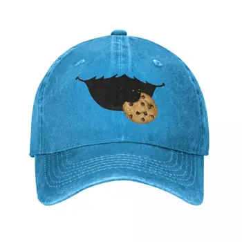 Винтажная Бейсболка Cookie Monster Mouth Унисекс Из Потертой Джинсовой Ткани Snapback Hat Для Активного Отдыха Caps Hat