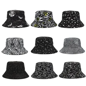 Летние широкополые шляпы с обратимым буквенным принтом в виде звезды 2022 года для женщин, солнцезащитная шляпа для путешествий, кепка рыбака, модная панама для мужчин