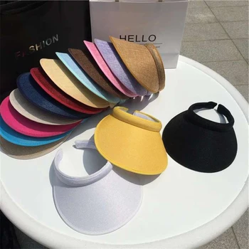 Новинка, 1 шт., летние женские повседневные кепки с солнцезащитным козырьком, соломенные шляпы, пляжные кепки для взрослых, бейсболки для девочек, летняя шляпа на открытом воздухе