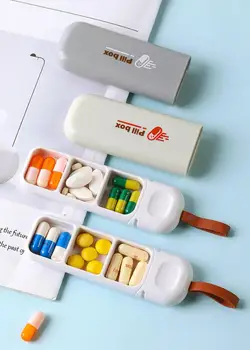 1 шт. портативная коробка для таблеток, герметичный контейнер для таблеток с 3 Сетками, Органайзер для медицинских принадлежностей, Диспенсер для лекарств, разделитель, мини-кейс для лекарств