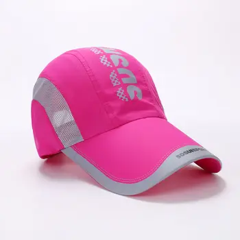 Летняя сетчатая шляпа, мужская и женская Дышащая уличная кепка с козырьком, быстросохнущие шляпы, защита от солнца, ярко-розовый, белый цвет