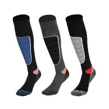 Спортивные носки Лыжные носки из шерсти мериноса для мужчин и женщин, теплые компрессионные длинные носки до колена, Зимние велосипедные носки, носки для сноуборда