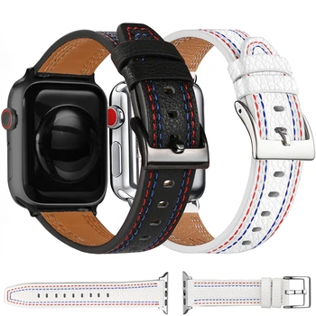 Кожаный ремешок Для Apple Watch Ultra 8 7 Band 49 мм 45 мм 41 мм Спортивный браслет Ремень Для iWatch 6 5 4 3 SE 44 мм 40 мм 42 мм 38 мм ремешок