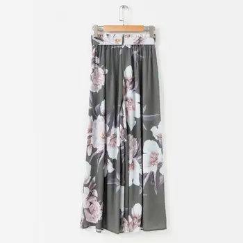 Женские Длинные брюки на шнуровке с цветочным принтом, негабаритные широкие брюки, уличная одежда