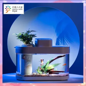 Геометрический Аквариум-Амфибия Eco Fish Tank Pro С Автоматической Синхронизацией Подачи Wifi Smart Box Работает С Освещением Полной Цветовой Гаммы Mijia