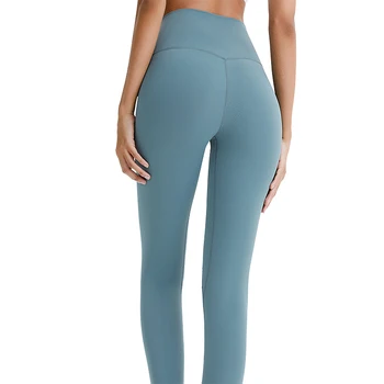 Женские штаны для йоги, обтягивающая одежда для йоги, Однотонные обтягивающие брюки для фитнеса с высокой талией