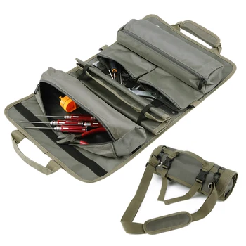 Многоцелевая сумка для инструментов, высококачественная профессиональная сумка для аппаратных инструментов с несколькими карманами, свернутая портативная сумка-органайзер для мелких инструментов