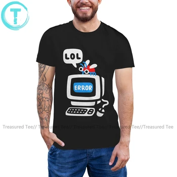 Футболка с мышью, компьютерная ошибка, Классическая футболка, мужская футболка с графическим рисунком, летняя футболка из 100% хлопка больших размеров