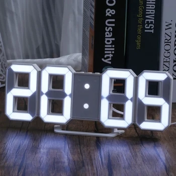 3D светодиодный будильник Цифровые Светящиеся Простые Модные Настенные Часы Многофункциональные Креативные Электронные Часы Украшение домашнего декора