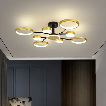 Светодиодная люстра для кухни, спальни, столовой, современный черный / золотой потолочный подвесной светильник, Подвесное освещение для дома