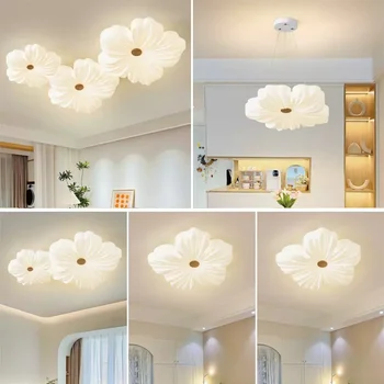 Современные светодиодные потолочные светильники в форме цветка для гостиной Спальни Кухонного островка Светодиодные потолочные светильники для помещений Декоративное освещение Лампа