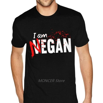 Милая мужская футболка Negan Lucille с принтом на заказ, футболки с короткими рукавами и круглым вырезом из хлопка