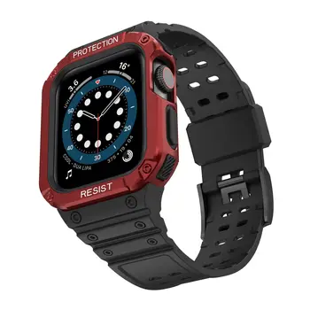 Подходит для серии ремешков Apple Watch TPU + case anti drop интегрированный компонентный силиконовый браслет Apple Watch ремешок 45мм44мм40мм