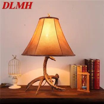 Современная настольная лампа DLMH из смолы, светодиодная Ретро Креативная Простая прикроватная Винтажная настольная лампа для домашнего декора гостиной спальни