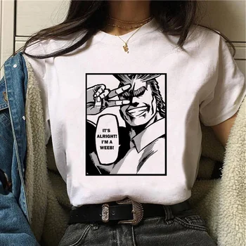 Топ All Might женские футболки с графическим рисунком, японская одежда в стиле харадзюку для девочек