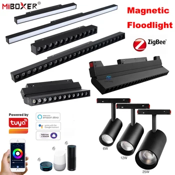 Магнитный Прожектор Серии Miboxer Zigbee Smart Dual White RGB + CCT 6 Вт 10 Вт 12 Вт 24 Вт 25 Вт С Направляющей Рейкой Для фонового освещения