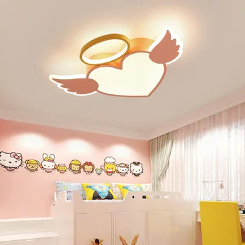Angel kids room light светодиодные потолочные светильники с дистанционным управлением, мультяшный абажур, детская комната, милый потолочный светильник в стиле деко, детская комната