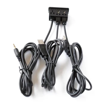 USB Двухпортовый разъем для скрытого монтажа на приборной панели автомобиля Удлинительный кабель 3,5 мм AUX Адаптер LX0E