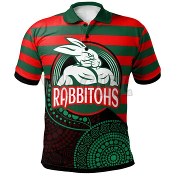 2022 Летние рубашки женские для мужчин Rabbitohs Rugby Rabbitohs Супер футболки с 3D принтом и коротким рукавом Топы camisas