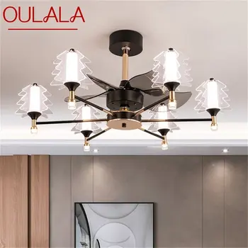 OULALA Постмодернистский потолочный вентилятор с подсветкой, светодиодная лампа с дистанционным управлением для украшения домашней столовой