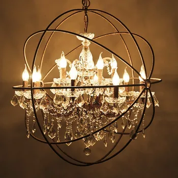 Люстры, светильники, хрустальный шар, современная деревенская свеча, светодиодный потолочный подвесной светильник для дома, ресторана, отеля