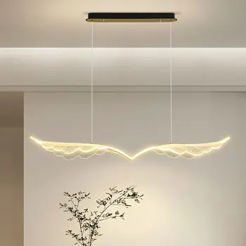 Современная светодиодная люстра Nordic Creative Simple Personality Art Золотая акриловая подвесная лампа для спальни и ресторана
