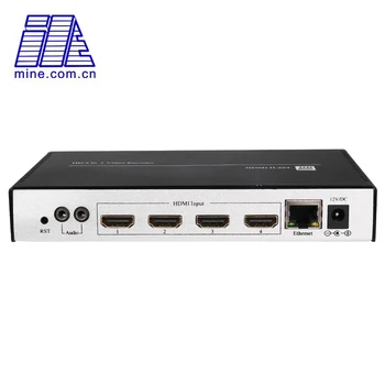 4-канальный Видеокодер H.264 H.265 HDMI-IP 1080P при 60 кадрах в секунду Кодировщик прямой трансляции HTTP HLS UDP RTSP RTMP ONVIF