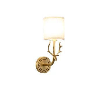 Американский Простой настенный светильник, лампа из Медного Оленьего рога, Прикроватная лампа для спальни, Лампа для гостиной, Настенная лампа для прохода, Лампа для балкона
