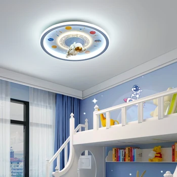 Круглый потолочный светильник для мальчика, светильник для комнаты, современный минималистичный светильник для защиты глаз в скандинавском стиле, светильник для детской комнаты