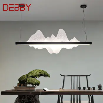 Китайские подвесные светильники DEBBY для потолка, светодиодные, 3 цвета, современный чайный домик, Креативная люстра с пейзажем на холме для домашней столовой