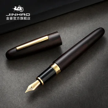 Перьевая ручка JINHAO 9056 из розового дерева, чернильная ручка с золотым зажимом, офисная изысканная ручка для письма, бизнес, опция коробки Новая