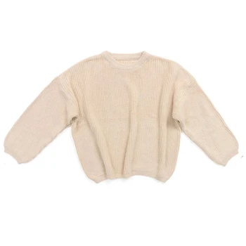 Весенние и осенние детские свитера большого размера, шерстяной пуловер, зимние теплые утолщенные мягкие вязаные свитера с длинными рукавами