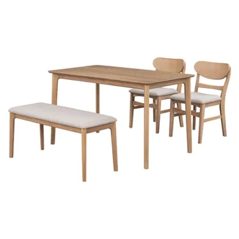 Обеденный стол на 4 персоны, кухонный стол с 2 стульями и 1 скамейкой, столовые наборы