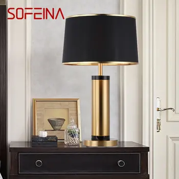 Современная настольная лампа SOFEINA из черного золота, светодиодная винтажная креативная прикроватная тумбочка для дома, гостиной, спальни
