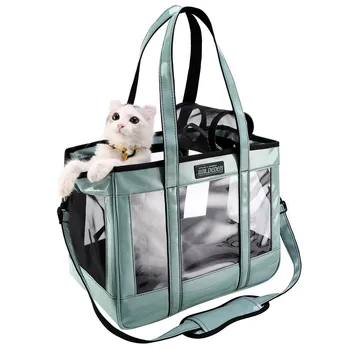 EDENPETZ, Большая сумка для переноски собак и кошек, Модный Прозрачный дорожный рюкзак из искусственной кожи, 7 кг, Одобренная авиакомпанией Сумка