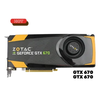 Видеокарты ZOTAC GTX 670 2GB GeForce GPU GTX670 2GD5 Видеокарта 256Bit GDDR5 GTX670 2G для NVIDIA GK104 Карта Hdmi Dvi VGA
