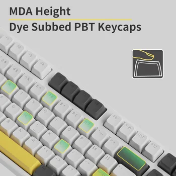 Ajazz AK873 BT5.0/2.4 G Беспроводная/ Проводная Механическая Клавиатура Type-C с возможностью Горячей замены Dye-sub MDA PBT Keycaps RGB Программа для офисного рабочего стола
