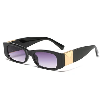 Винтажные квадратные солнцезащитные очки в маленькой оправе Женские Для мужчин 2022 Модный роскошный бренд, Дизайнерский тренд, панк для путешествий, Солнцезащитные очки UV400