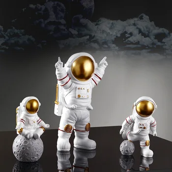 Фигурка модели космонавта из смолы, Современная Статуя Космонавта, Украшение дома, Украшения для гостиной, Скульптура Луны для мальчика, Подарочные наборы