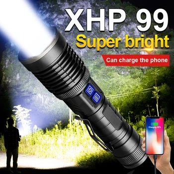 3800 Люмен Мощный светодиодный фонарик 18650 XHP99 High Power Torch Light XHP70 Перезаряжаемый тактический фонарь Usb Camping Lamp