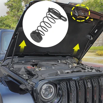 Пружина для подъема капота автомобиля, Пружинная наклейка на капот автомобиля для Wrangler JK 2007-2018, Автоаксессуары, металл, черное Литье