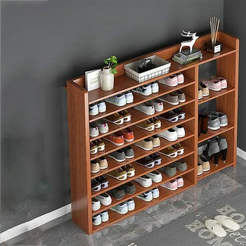 Деревянный шкаф для обуви Простая сборка Большой шкаф для обуви Современная компактная домашняя полка для обуви в прихожей Мебель LSLYH