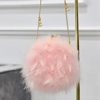 2022 Новая женская сумка из настоящих страусиных перьев, сумка-мессенджер с замком Kiss, модная роскошная сумка S4080
